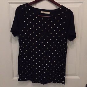 Madewell Hi Line black and white polka dot